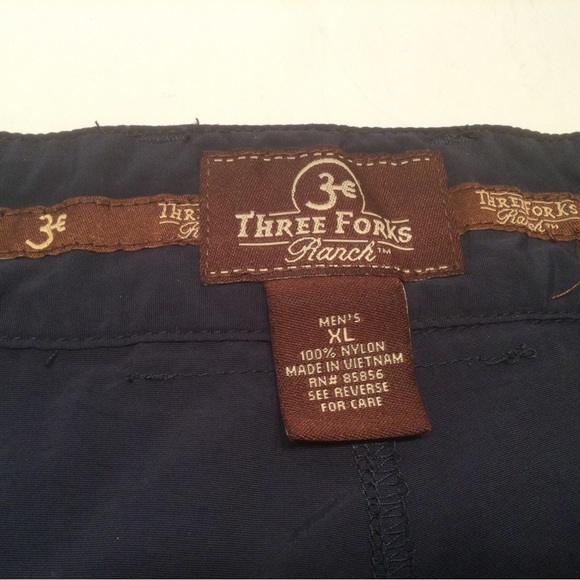 THREE FORKS RANCH Men XL Blue 100% Nylon Convertible Outdoor Hiking Pants - Picture 9 of 10